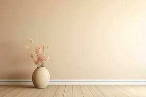 Empty room interior background beige wall photo