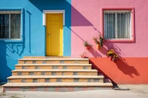 vistoso casa con puerta ventana y escalera foto