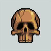 Pixel art illustration Skull. Pixelated Skull. Skull head icon pixelated for the pixel art game and icon for website and video game. old school retro. vector