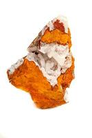 Macro mineral stone crystals Hemimorphite rock on a white background photo