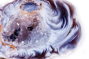 Macro mineral stone agate bud on white background photo