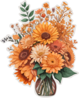 herfst bloemen boeket vrij PNG ai generatief