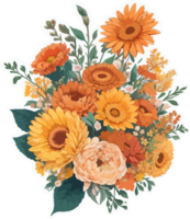 herfst bloemen boeket clip art ai generatief png