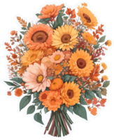 herfst bloemen boeket clip art met ai generatief png