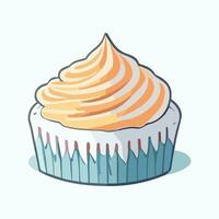 Cupcake icon. Vector illustration of a cupcake with cream.