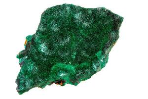 Macro mineral stone plisoviy, plush, satin malachite on a white background photo