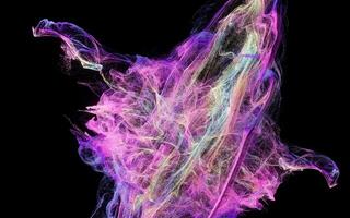 Flowing particles, wave pattern background, 3d rendering. photo