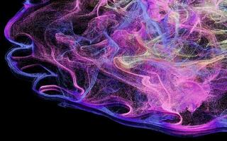 Flowing particles, wave pattern background, 3d rendering. photo