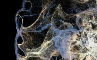 Flowing particles, wave pattern background, 3d rendering. photo