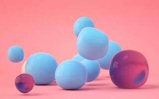 Bouncy and abstract balls, 3d rendering. photo