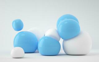 Bouncy and abstract balls, 3d rendering. photo