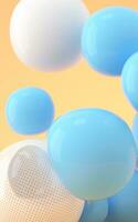 Bouncy and abstract balls, 3d rendering. photo