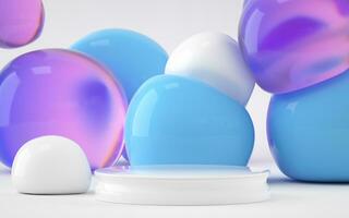 Bouncy and abstract balls, 3d rendering. photo