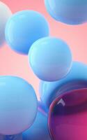 Bouncy and abstract balls, 3d rendering. photo