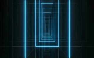 Dark tunnel background, 3d rendering. photo