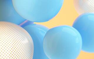 Bouncy and abstract balls, 3d rendering. photo