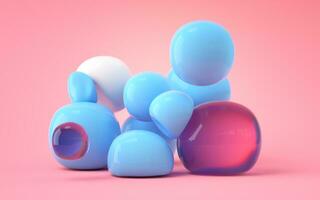 Bouncy and abstract balls, 3d rendering. photo