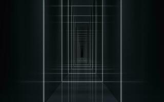 Dark tunnel background, 3d rendering. photo