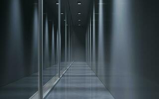 Dark tunnel background, 3d rendering. photo