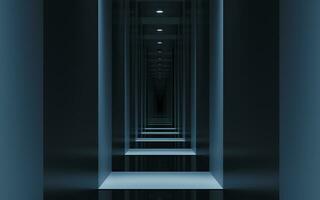Dark tunnel background, 3d rendering. photo