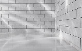 blanco vacío habitación, con ligero y sombra, 3d representación. foto