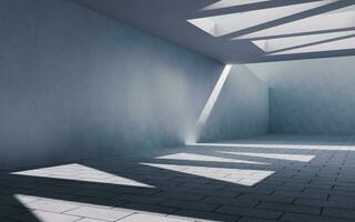 Concrete building with sunlight comes in, 3d rendering. photo