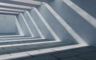 Concrete building with sunlight comes in, 3d rendering. photo