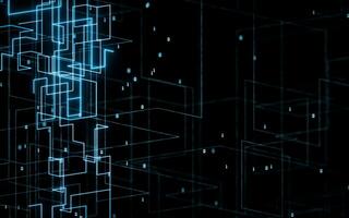 resumen eléctrico líneas con oscuro fondo, 3d representación. foto