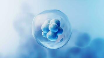 transparent Zelle mit Biotechnologie und kosmetisch Konzept, 3d Wiedergabe. video