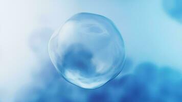 azul suave líquido burbuja fondo, 3d representación. video