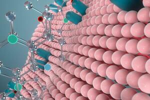 Cell membrane and biology, biological concept, 3d rendering. photo