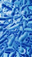 stor grupper av bakterier med blå bakgrund, 3d tolkning. video