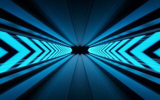 Neon lights and tunnels, 3d rendering. photo