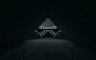 Triangular tunnel, abstract conception, 3d rendering. photo