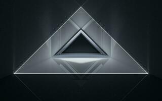 Triangular tunnel, abstract conception, 3d rendering. photo