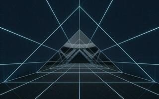 Triangular tunnel, abstract conception, 3d rendering. photo