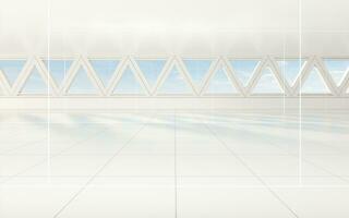 Empty science fiction room, 3d rendering. photo