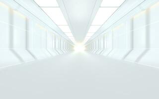 White science fiction tunnel, 3d rendering. photo