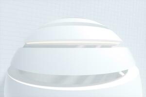 Bright round sci-fi shape room, 3d rendering. photo