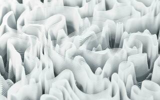 Wave pattern paper cut background, 3d rendering. photo