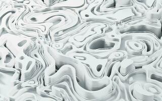 Wave pattern paper cut background, 3d rendering. photo