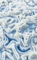 Wave pattern paper cut background, 3d rendering. photo