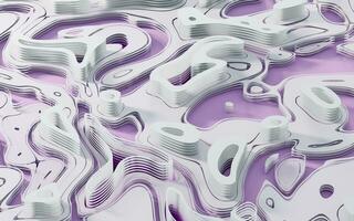 Wave pattern paper cut background, 3d rendering. photo