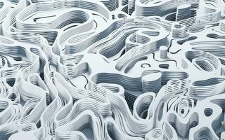 Wave pattern paper cut background, 3d rendering. photo