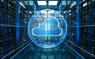 Big data and cloud computing, 3d rendering. photo