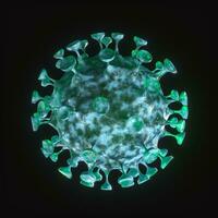 disperso corona virus con oscuro fondo, 3d representación foto