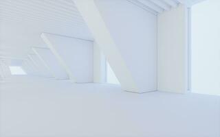 Empty white tunnel, 3d rendering. photo