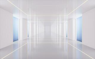 Empty white tunnel, 3d rendering. photo