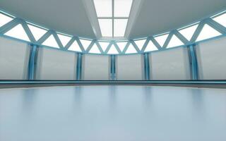 Empty round science fiction room, 3d rendering. photo