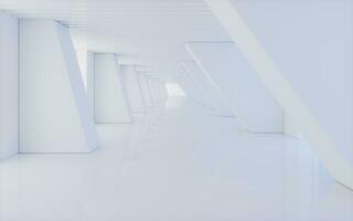 vacío blanco túnel, 3d representación. foto